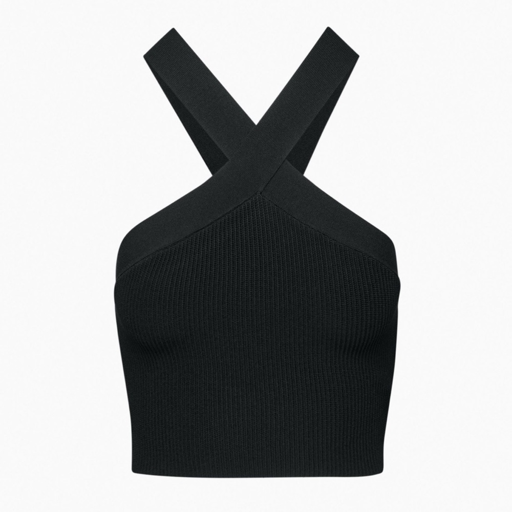 Babaton Cross Neck Ribbed Top